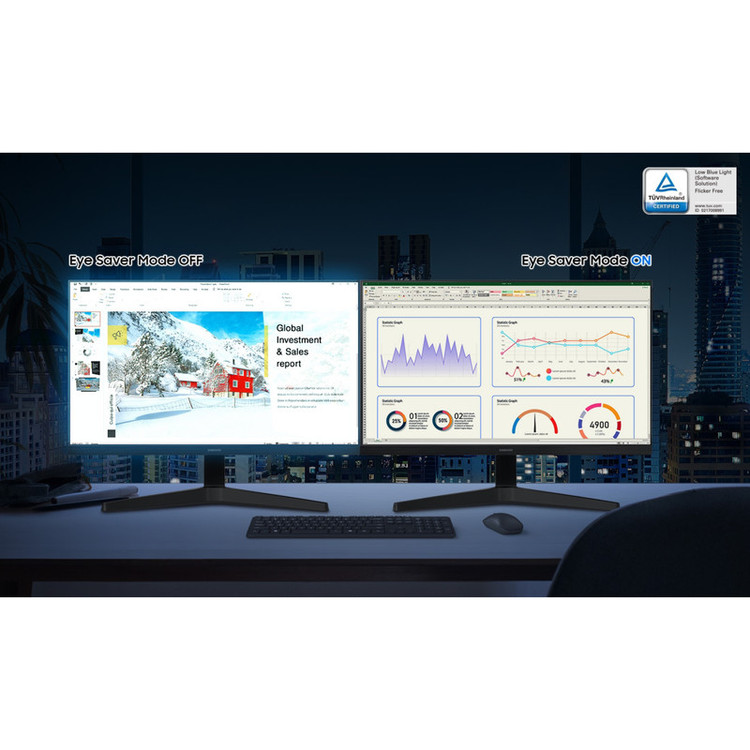 مانیتور سامسونگ مدل Essential LS22C310EAMXUE سایز 22 اینچ، رزولوشن Full HD، پنل IPS، نرخ بروزرسانی تصویر 75 هرتز، نسبت تصویر 16:9، یک پورت HDMI و یک پورت D-Sub