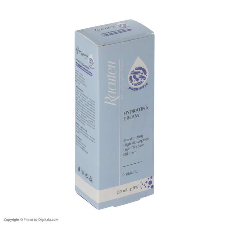 کرم آبرسان راکوتن، مدل Prebiotic، مناسب پوستهای چرب و مختلط، حاوی پروبیوتیک، گلیسیرین، آلانتوئین و پانتنول، نرمکننده، سبک و بدون چربی، مناسب برای صورت و دور چشم، حجم 50 میلیلیتر