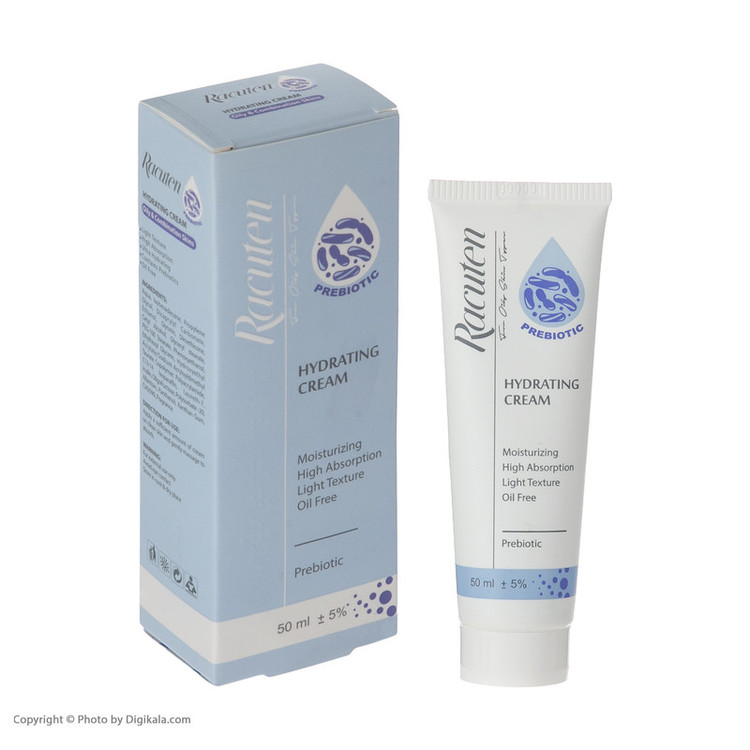کرم آبرسان راکوتن، مدل Prebiotic، مناسب پوستهای چرب و مختلط، حاوی پروبیوتیک، گلیسیرین، آلانتوئین و پانتنول، نرمکننده، سبک و بدون چربی، مناسب برای صورت و دور چشم، حجم 50 میلیلیتر