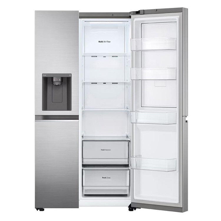 یخچال j257 سیلور . یخچال فریزر ساید بای ساید 24 فوت ال جی مدل GC-J257SMSV