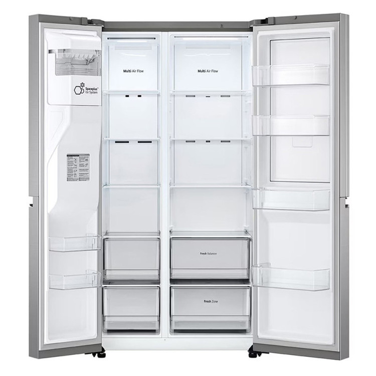 یخچال j257 سیلور . یخچال فریزر ساید بای ساید 24 فوت ال جی مدل GC-J257SMSV