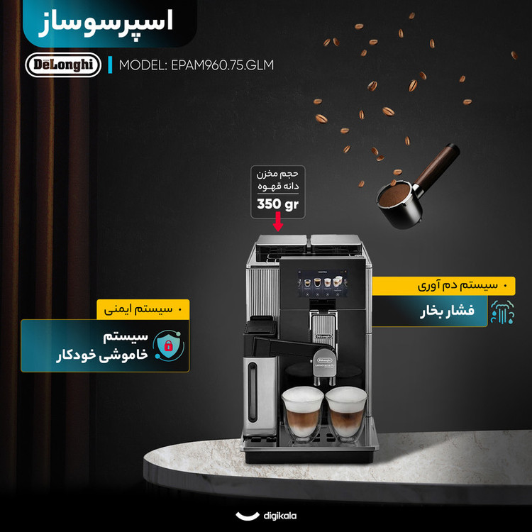 اسپرسو ساز 2.1 لیتری دلونگی مدل EPAM960.75.GLM