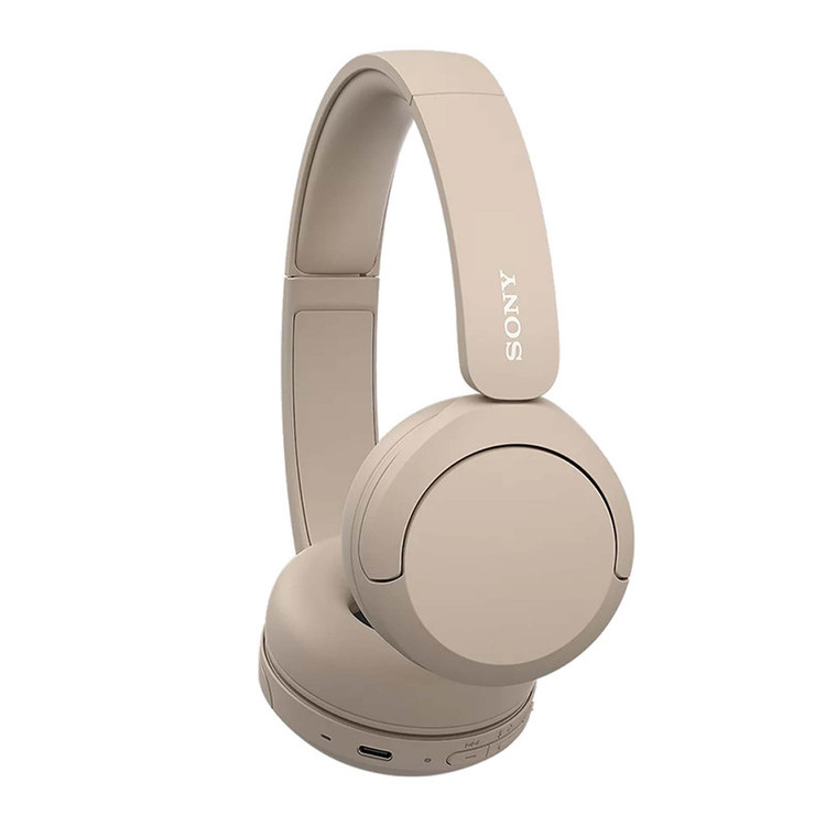 هدفون بلوتوثی سونی مدل WH-CH520 با نویز کنسلینگ فعال (ANC)، درگاه شارژ USB Type-C، دارای پشتیبانی از دستیار صوتی Google Assistant و Siri، طراحی چرخشی برای حمل و نگهداری آسان